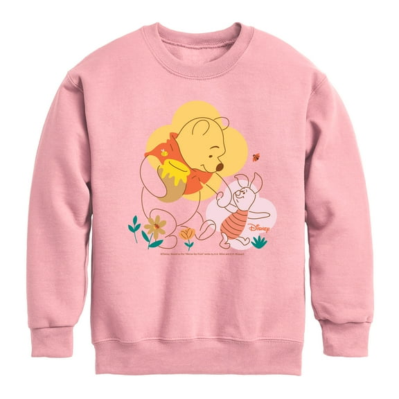Winnie the Pooh - Piglet and Pooh Go On a Journey - Toddler And Youth Crewneck Fleece Sweatshirt