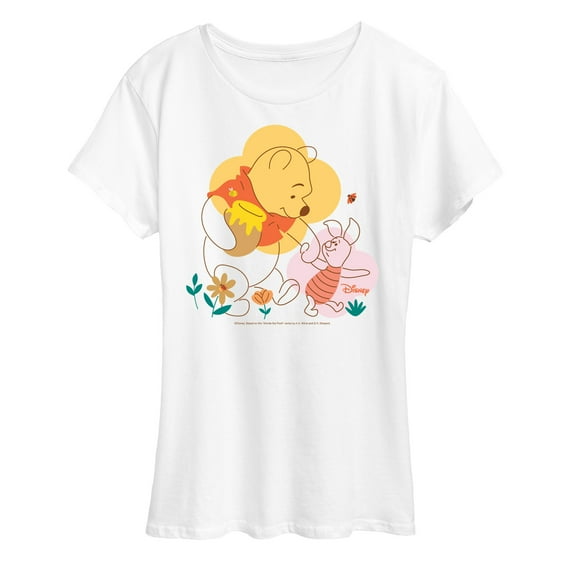 Winnie the Pooh - Piglet and Pooh Go On a Journey - Women's Short Sleeve Graphic T-Shirt