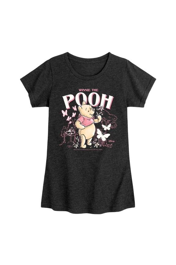 - Pink Butterflies - Youth Girls Fitted Short Sleeve T-Shirt