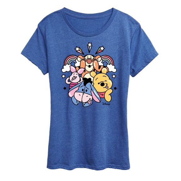 Winnie the Pooh -  Pooh And And Friends Rainbow And Stars - Women's Short Sleeve Graphic T-Shirt