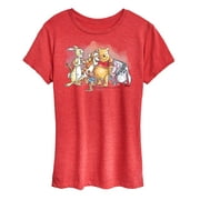 Winnie the Pooh -  Pooh And Friend Group Watercolor - Women's Short Sleeve Graphic T-Shirt