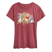 WINNIE THE POOH - Pooh And Friend Group Watercolor - Women's Short Sleeve Graphic T-Shirt