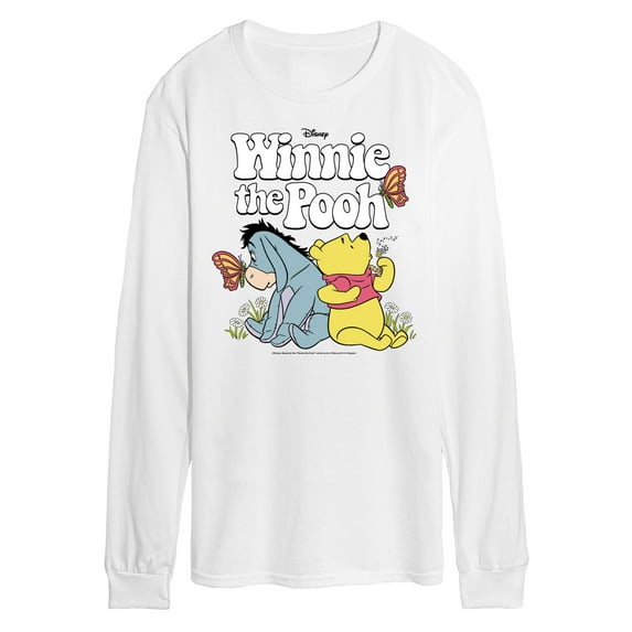 Winnie the Pooh - Pooh Bear and Eeyore Sitting and Relaxing - Men's Long Sleeve T-Shirt
