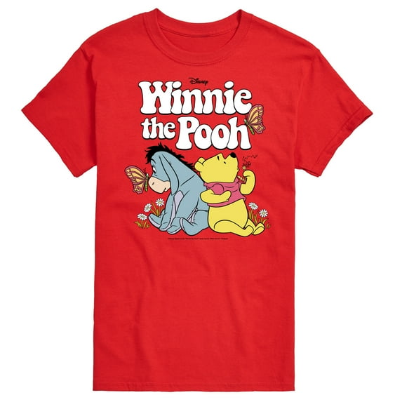 Winnie the Pooh - Pooh Bear and Eeyore Sitting and Relaxing - Men's Short Sleeve Graphic T-Shirt
