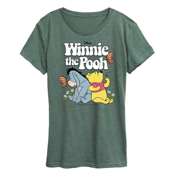 Winnie the Pooh - Pooh Bear and Eeyore Sitting and Relaxing - Women's Short Sleeve Graphic T-Shirt