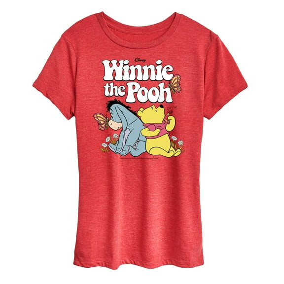 Winnie the Pooh - Pooh Bear and Eeyore Sitting and Relaxing - Women's Short Sleeve Graphic T-Shirt