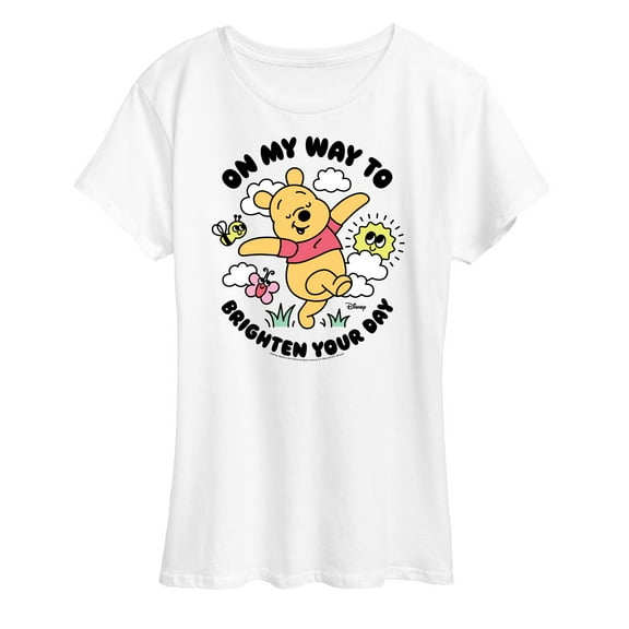 Winnie the Pooh -  Pooh Brighten Your Day- Women's Short Sleeve Graphic T-Shirt