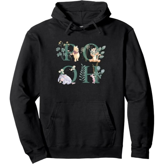 Winnie the Pooh - Pooh Flowers Pullover Hoodie for Men Women Kids,Light Pink Color,Size 2XL
