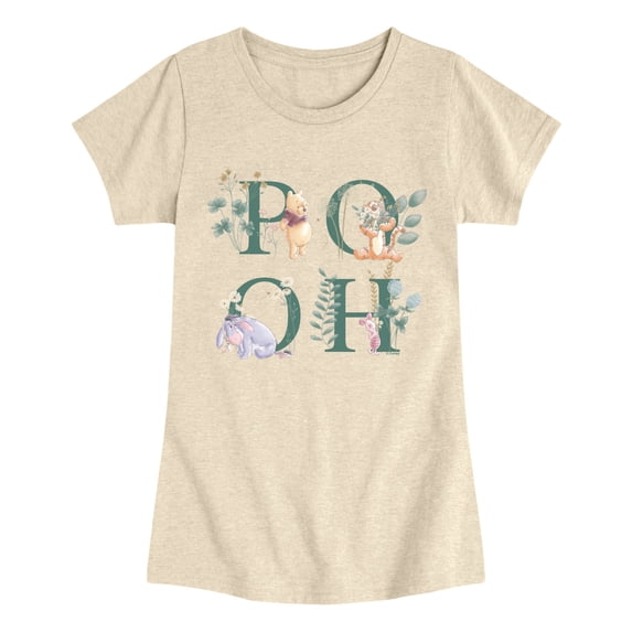 Winnie the Pooh - Pooh Flowers - Youth Girls Fitted Short Sleeve T-Shirt