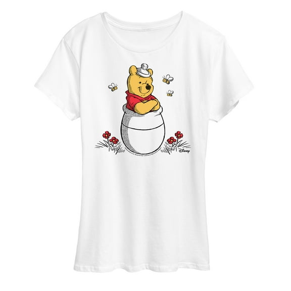 Winnie the Pooh - Pooh In Honey Pot With Bees - Women's Short Sleeve Graphic T-Shirt
