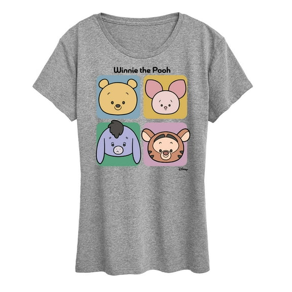 Winnie the Pooh -  Pooh Piglet Eeyore Tigger Grid - Women's Short Sleeve Graphic T-Shirt