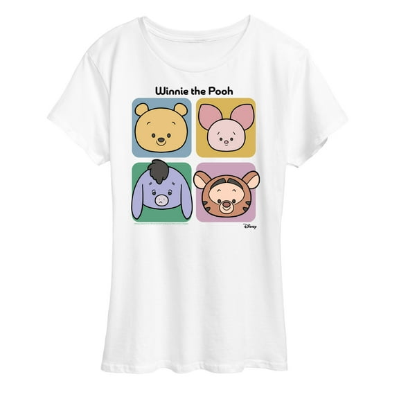 Winnie the Pooh -  Pooh Piglet Eeyore Tigger Grid - Women's Short Sleeve Graphic T-Shirt