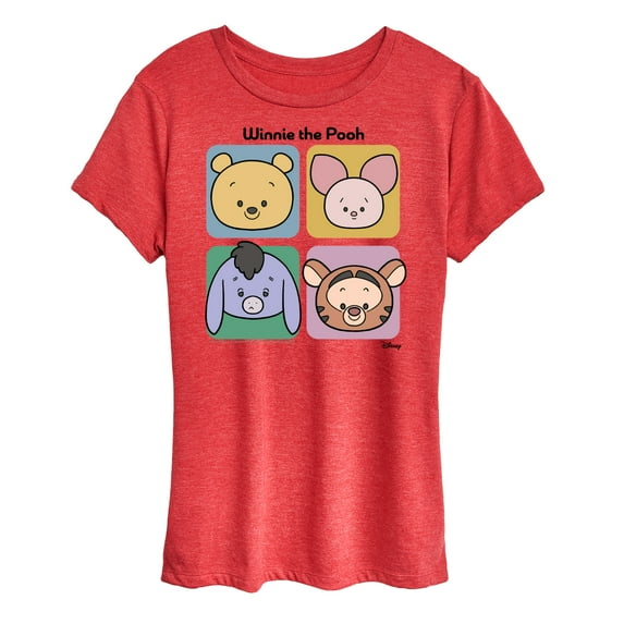 Winnie the Pooh - Pooh Piglet Eeyore Tigger Grid - Women's Short Sleeve Graphic T-Shirt
