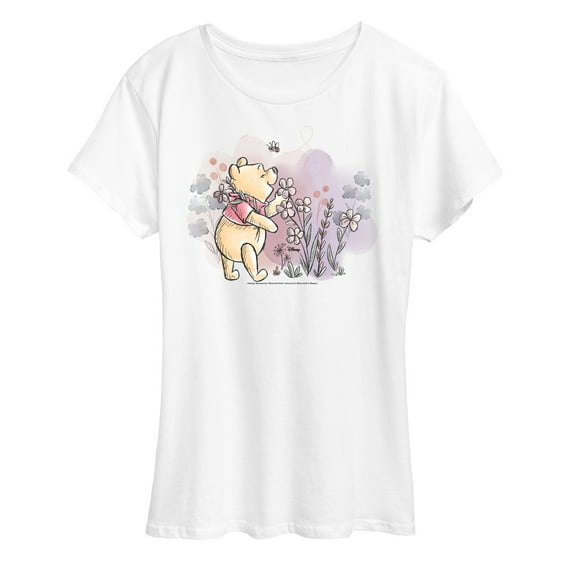 Winnie the Pooh - Pooh Smell The Flowers - Women's Short Sleeve Graphic T-Shirt
