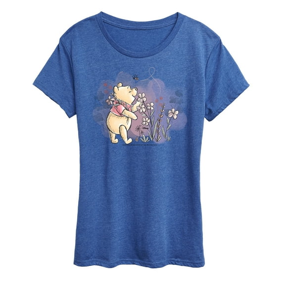 Winnie the Pooh -  Pooh Smell The Flowers - Women's Short Sleeve Graphic T-Shirt