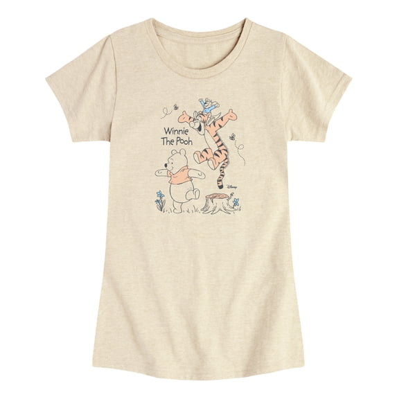 Winnie the Pooh - Pooh Tigger and Roo - Toddler Girls Fitted Short Sleeve T-Shirt