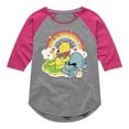 thumbnail image 1 of Winnie the Pooh - Pooh and Eeyore - Rainbows, Clouds and Flowers - Toddler And Youth Girls Raglan Graphic T-Shirt, 1 of 4
