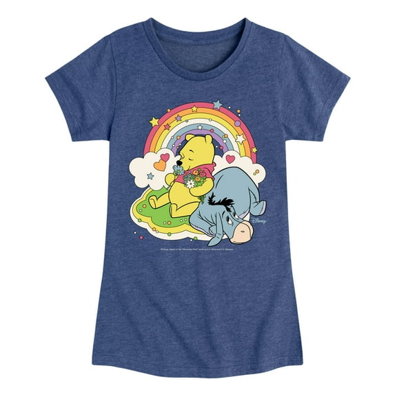 Winnie the Pooh - Pooh and Eeyore - Rainbows, Clouds and Flowers - Toddler And Youth Girls Short Sleeve Graphic T-Shirt