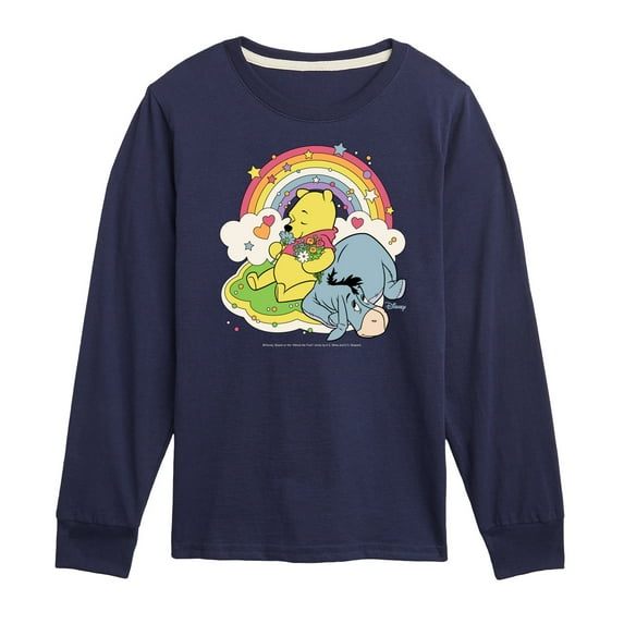 Winnie the Pooh - Pooh and Eeyore - Rainbows, Clouds and Flowers - Toddler And Youth Long Sleeve Graphic T-Shirt