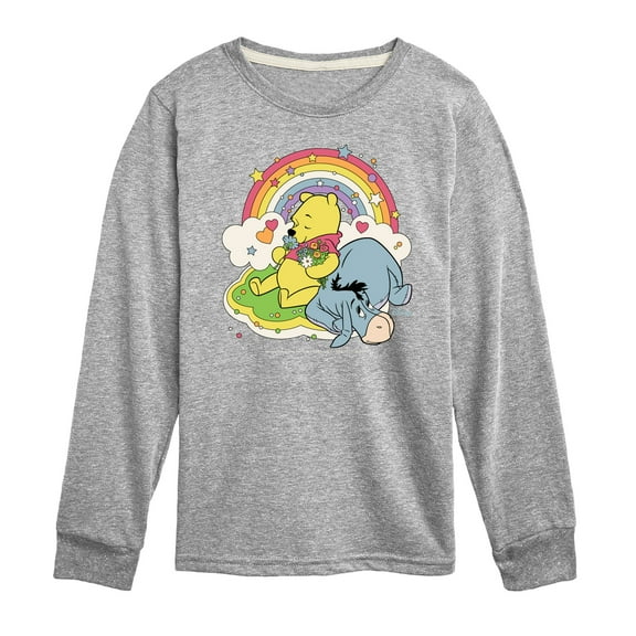 Winnie the Pooh - Pooh and Eeyore - Rainbows, Clouds and Flowers - Toddler And Youth Long Sleeve Graphic T-Shirt