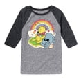 thumbnail image 1 of Winnie the Pooh - Pooh and Eeyore - Rainbows, Clouds and Flowers - Toddler And Youth Raglan Graphic T-Shirt, 1 of 3