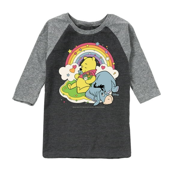 Winnie the Pooh - Pooh and Eeyore - Rainbows, Clouds and Flowers - Toddler And Youth Raglan Graphic T-Shirt