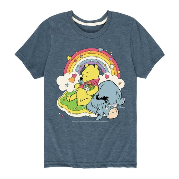 Winnie the Pooh - Pooh and Eeyore - Rainbows, Clouds and Flowers - Toddler And Youth Short Sleeve Graphic T-Shirt