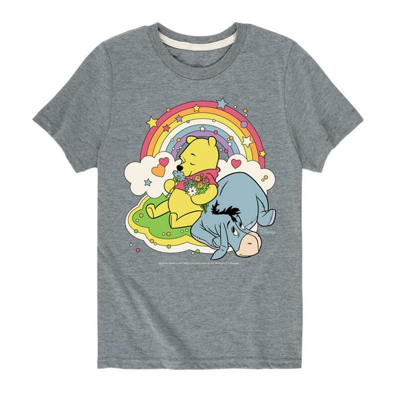 Winnie the Pooh - Pooh and Eeyore - Rainbows, Clouds and Flowers - Toddler And Youth Short Sleeve Graphic T-Shirt