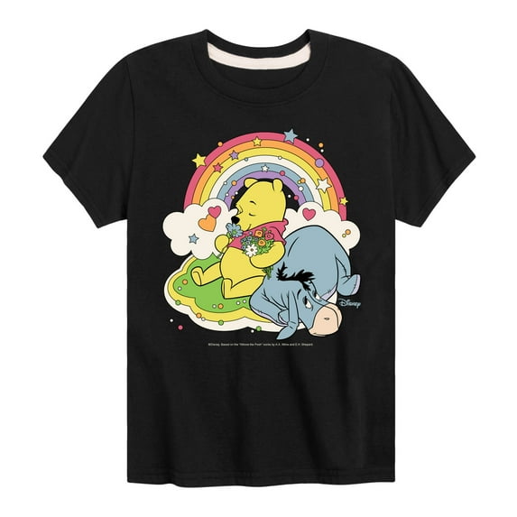Winnie the Pooh - Pooh and Eeyore - Rainbows, Clouds and Flowers - Toddler And Youth Short Sleeve Graphic T-Shirt