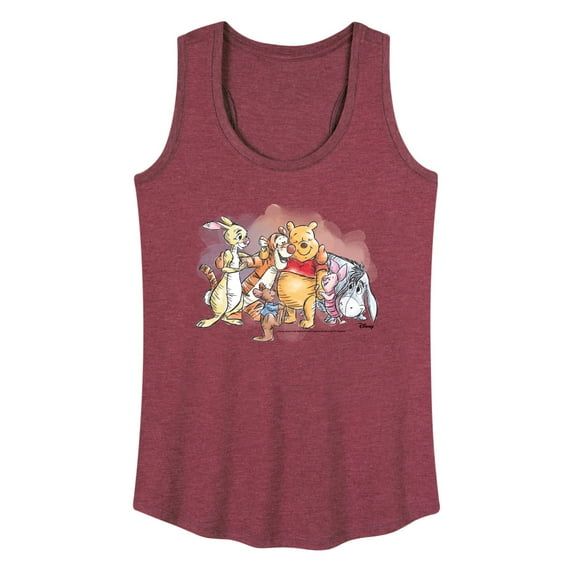 Winnie the Pooh - Pooh and Friend Group Watercolor - Women's Racerback Tank