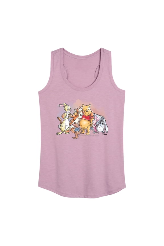 - Pooh and Friend Group Watercolor  - Women's Racerback Tank