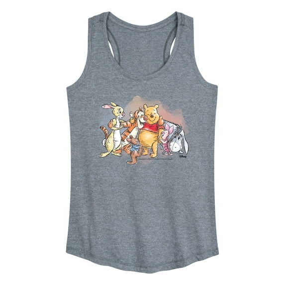 Winnie the Pooh - Pooh and Friend Group Watercolor - Women's Racerback Tank