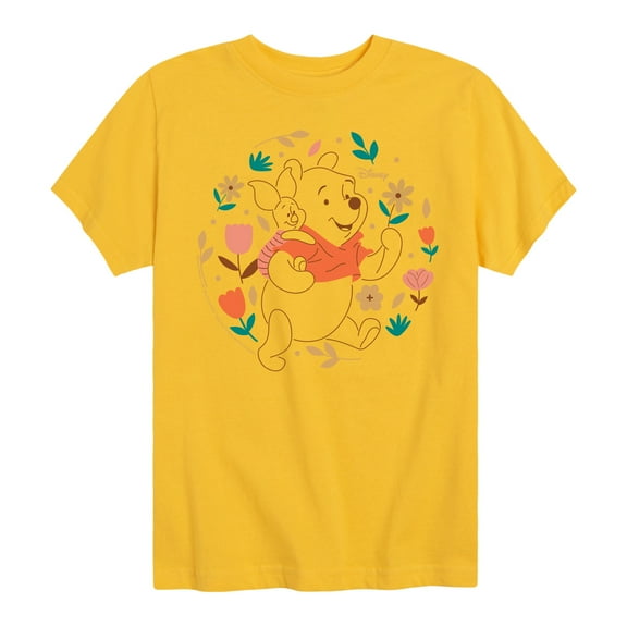 Winnie the Pooh - Pooh and Piglet Playing in Flowers - Toddler And Youth Short Sleeve Graphic T-Shirt