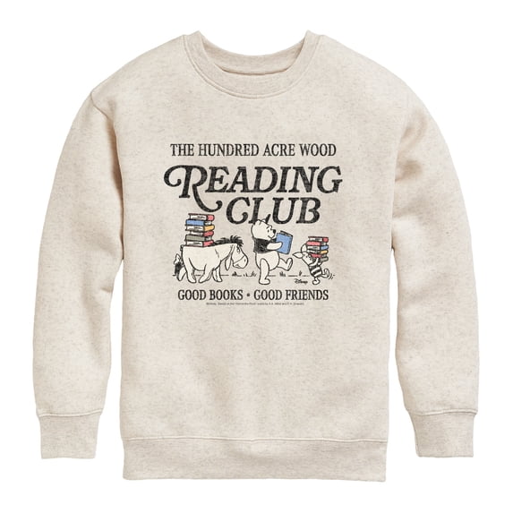 Winnie the Pooh - Reading Club Boys' Graphic Long Sleeve Fleece Sweatshirt