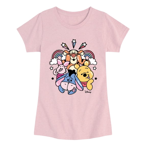 Winnie the Pooh - Silly Face Characters - Youth Girls Fitted Short Sleeve T-Shirt