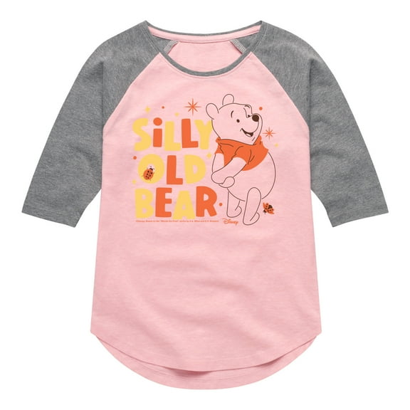 Winnie the Pooh - Silly Old Bear - Toddler And Youth Girls Raglan Graphic T-Shirt