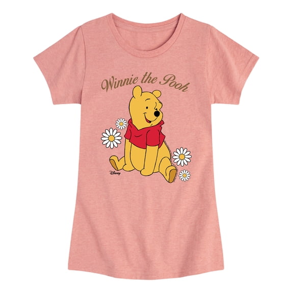 Winnie the Pooh - Sitting Pooh - Youth Girls Fitted Short Sleeve T-Shirt