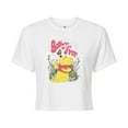 thumbnail image 1 of Winnie the Pooh - Sitting in a Field of Flowers - Bother Free - Juniors Cropped Cotton Blend T-Shirt, 1 of 4
