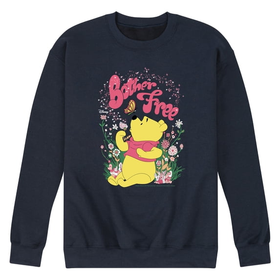 Winnie the Pooh - Sitting in a Field of Flowers - Bother Free - Men's Crew Neck Fleece Pullover