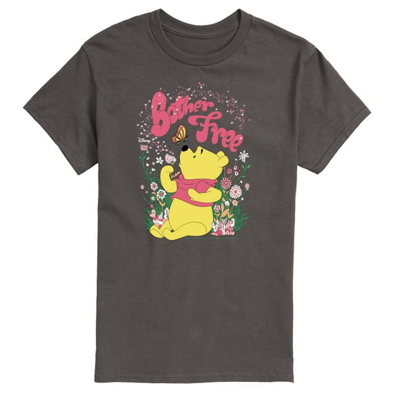 Winnie the Pooh - Sitting in a Field of Flowers - Bother Free - Men's Short Sleeve Graphic T-Shirt