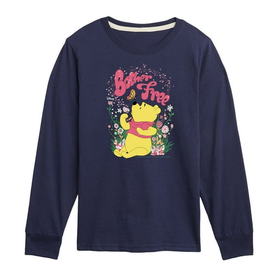 Winnie the Pooh - Sitting in a Field of Flowers - Bother Free - Toddler And Youth Long Sleeve Graphic T-Shirt