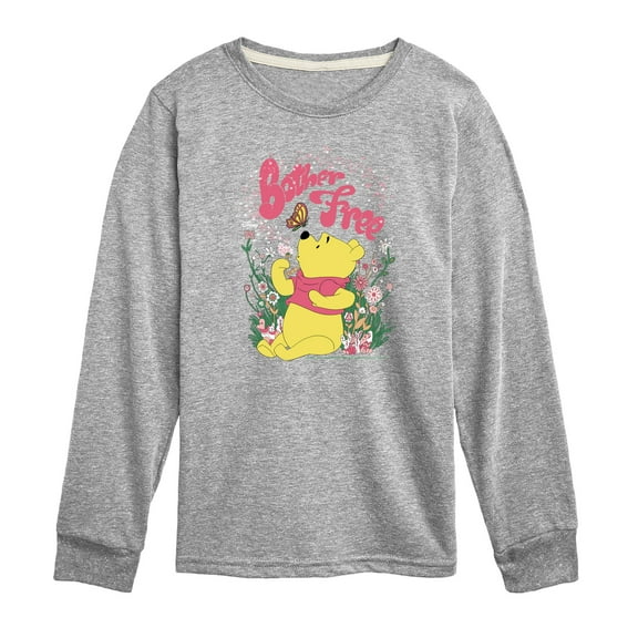 Winnie the Pooh - Sitting in a Field of Flowers - Bother Free - Toddler And Youth Long Sleeve Graphic T-Shirt