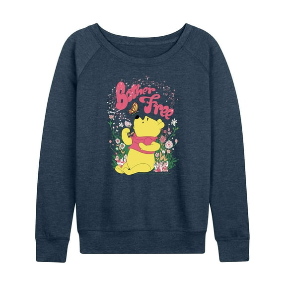 Winnie the Pooh - Sitting in a Field of Flowers - Bother Free - Women's Lightweight French Terry Long Sleeve Shirt