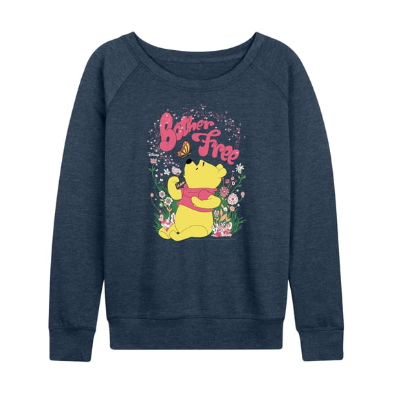 Winnie the Pooh - Sitting in a Field of Flowers - Bother Free - Women's Lightweight French Terry Long Sleeve Shirt