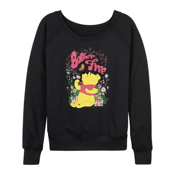 Winnie the Pooh - Sitting in a Field of Flowers - Bother Free - Women's Lightweight French Terry Long Sleeve Shirt