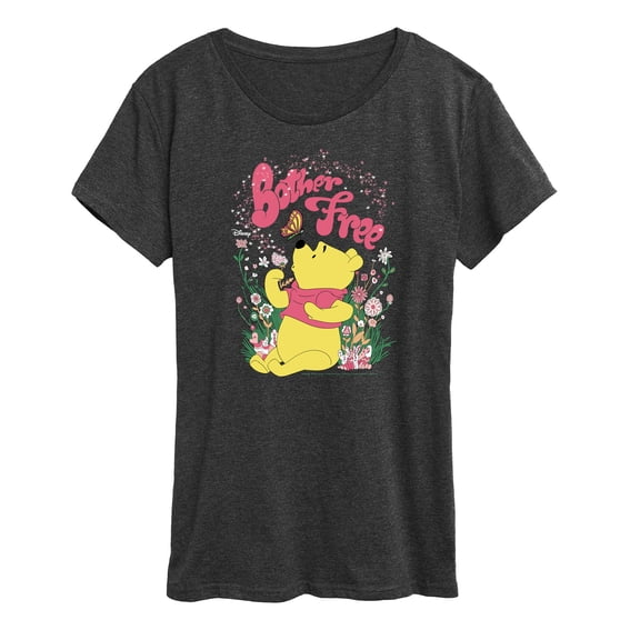 Winnie the Pooh - Sitting in a Field of Flowers - Bother Free - Women's Short Sleeve Graphic T-Shirt