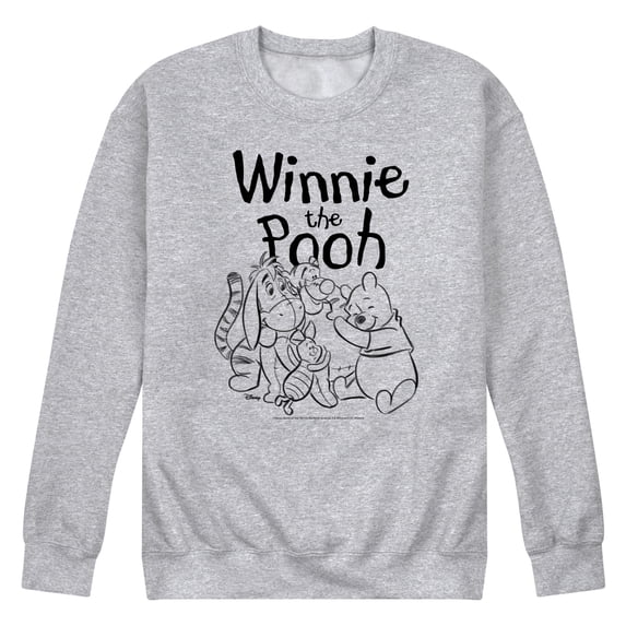 Winnie the Pooh - Sketched Character Group Graphic Fleece Sweatshirt