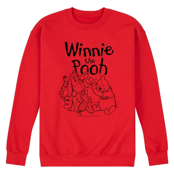 Winnie the Pooh - Sketched Character Group - Men's Crew Fleece Sweatshirt