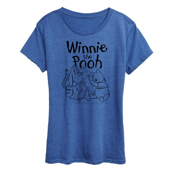 Winnie the Pooh - Sketched Pooh And Friends - Women's Short Sleeve Graphic T-Shirt