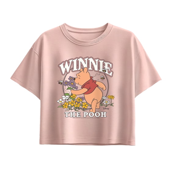 Winnie the Pooh - Smelling the Flowers - Youth Girls Boxy T-Shirt
